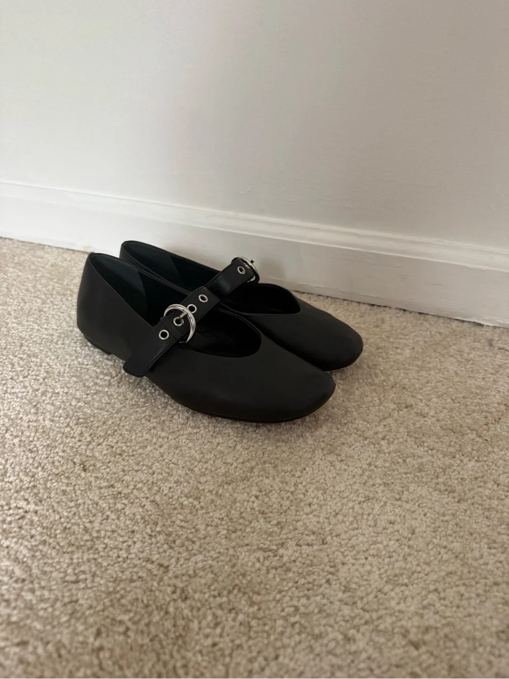 Reformation Ballet Flats Bethany Buckle in Leather Black - Picture 5 of 12